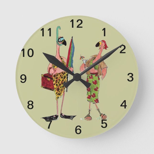 Reloj de pared del flamenco de la diversión (Anverso)