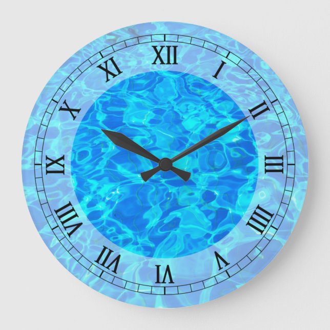 reloj de pared del fondo del agua azul (Anverso)