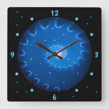 Reloj de pared del fractal de la noche estrellada