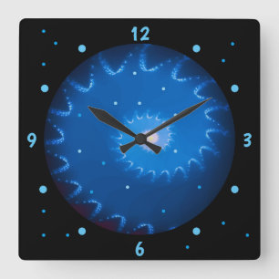 Reloj de pared del fractal de la noche estrellada