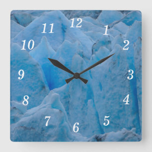 Reloj de pared del glaciar azul