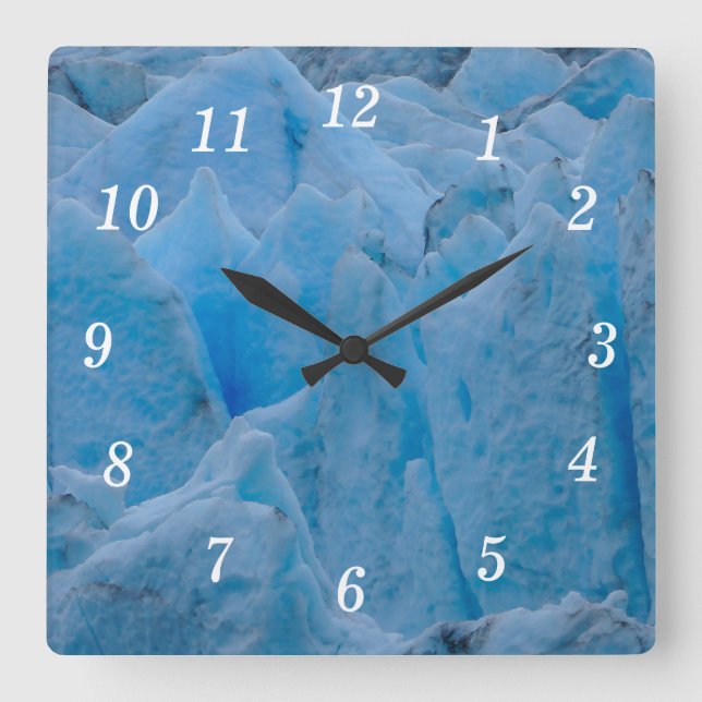 Reloj de pared del glaciar azul (Anverso)