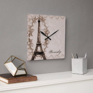 Reloj de pared del Grunge de Latte París