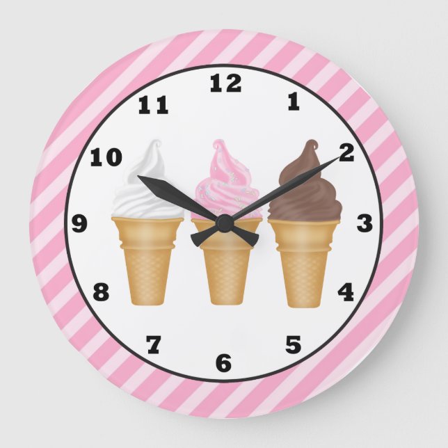 Reloj de pared del helado del dibujo animado (Anverso)