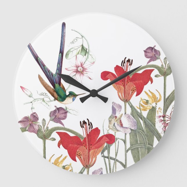 Reloj de pared del jardín de flores de la fauna (Anverso)