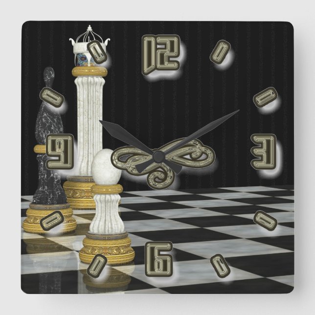 Reloj de pared del jugador de ajedrez (Anverso)