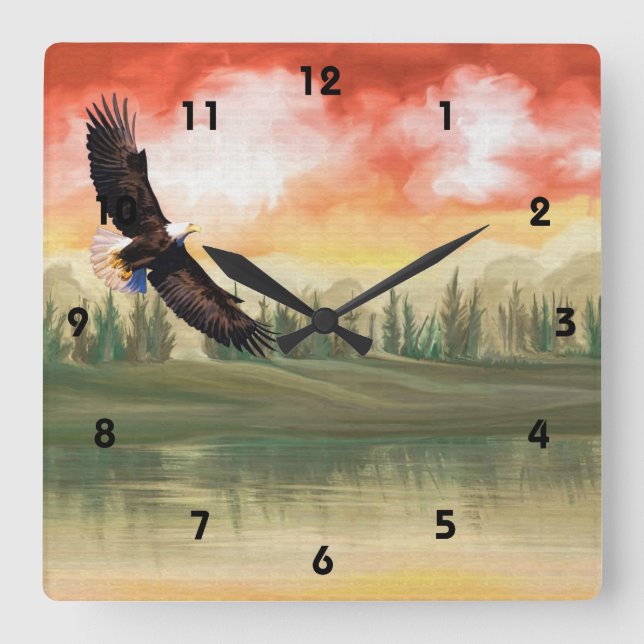Reloj de pared del lago Art Eagle (Anverso)