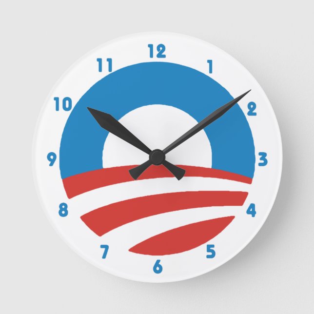 Reloj de pared del logotipo de Obama "O" (Anverso)