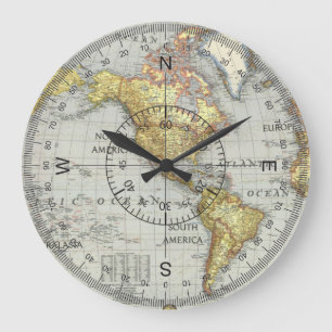 reloj de pared del mapa del mundo