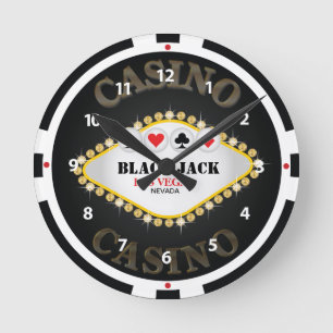 Reloj de pared del microprocesador de Black Jack