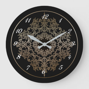 Reloj de pared del Motif de oro