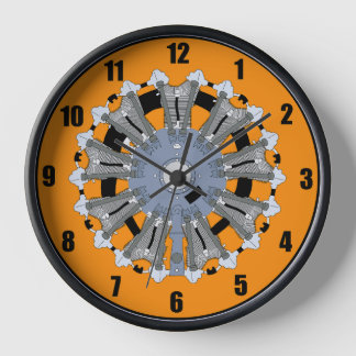 Reloj de pared del motor radial