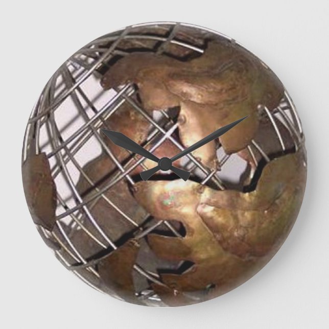 reloj de pared del mundo 3D (Anverso)