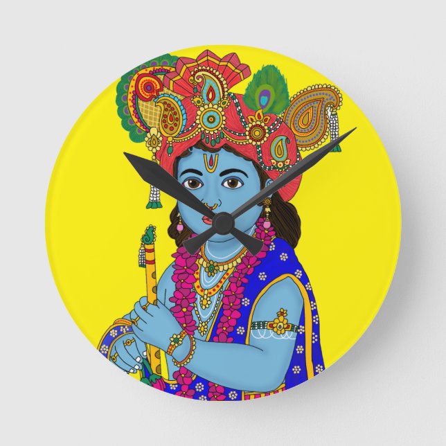 Reloj de pared del niño Krishna (Anverso)