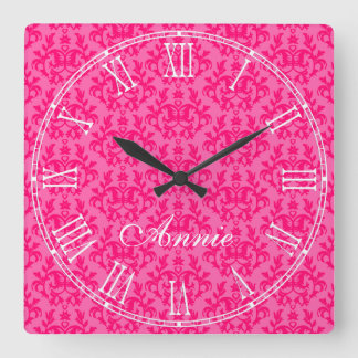 Reloj de pared del nombre del damasco de la pata