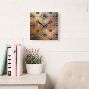 Reloj de pared del ojo que todo lo ve