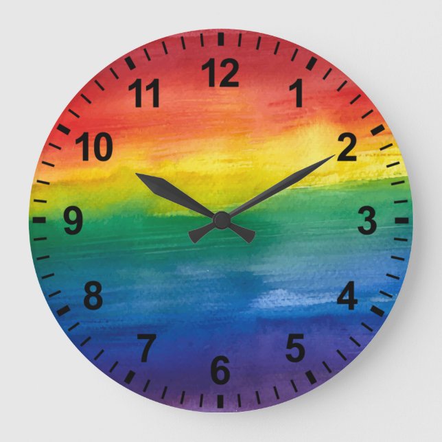 Reloj de pared del orgullo del arcoiris (Anverso)