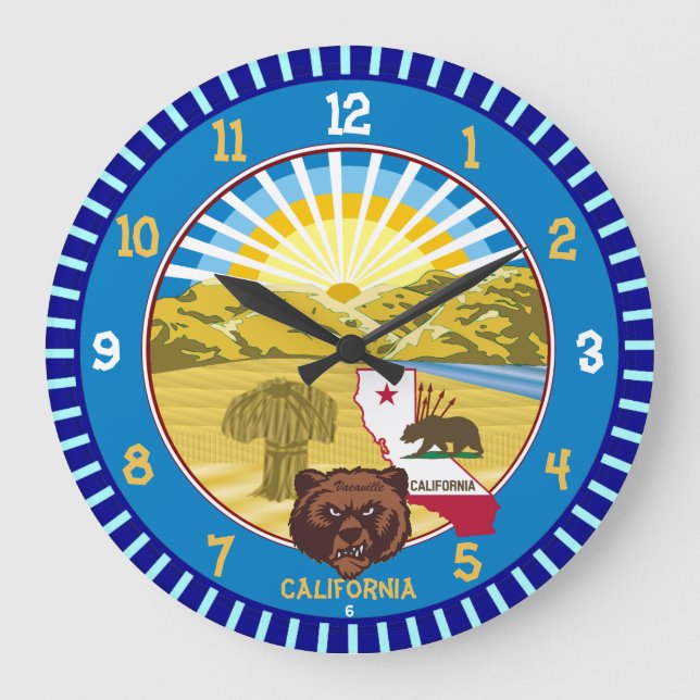 Reloj de pared del oso de California (nombre de la (Anverso)