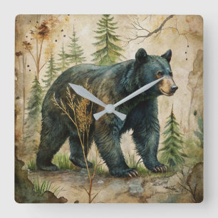 Reloj de pared del oso de Woodland