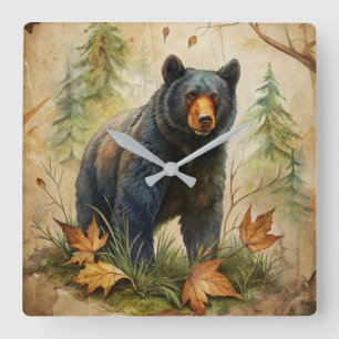 Reloj de pared del oso de Woodland