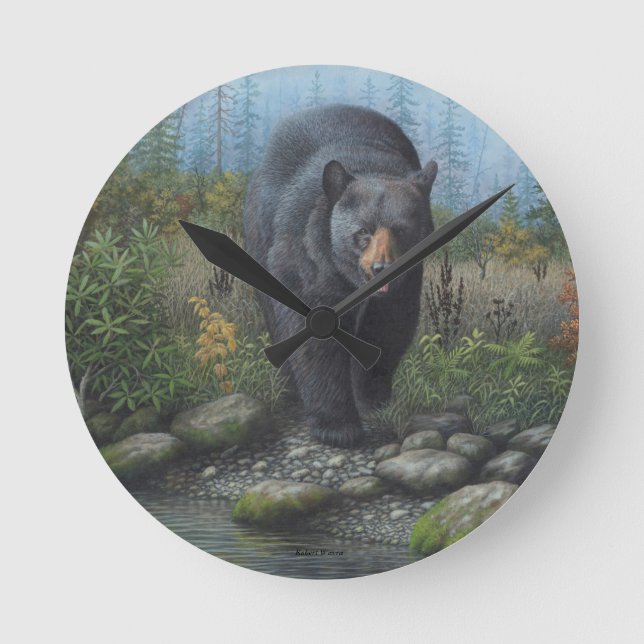Reloj de pared del oso negro (Anverso)