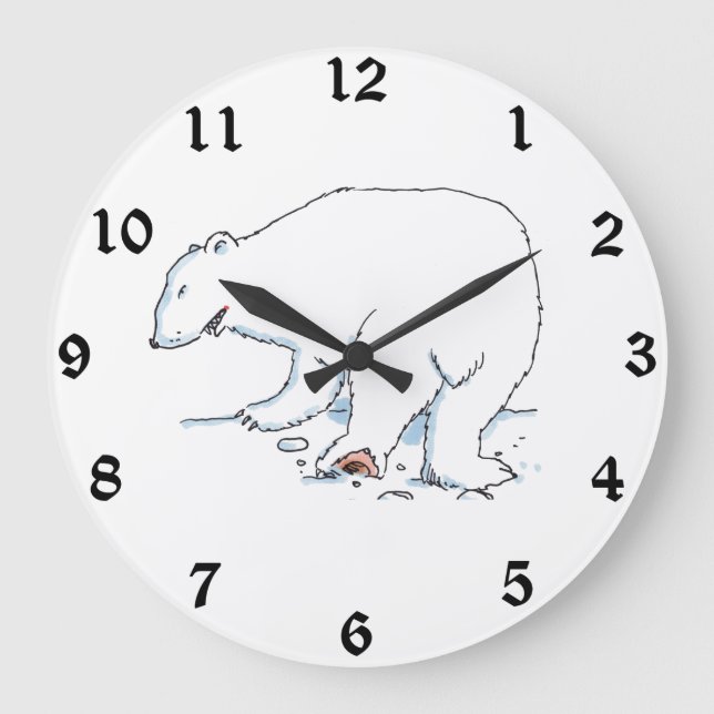 Reloj de pared del oso polar (Anverso)