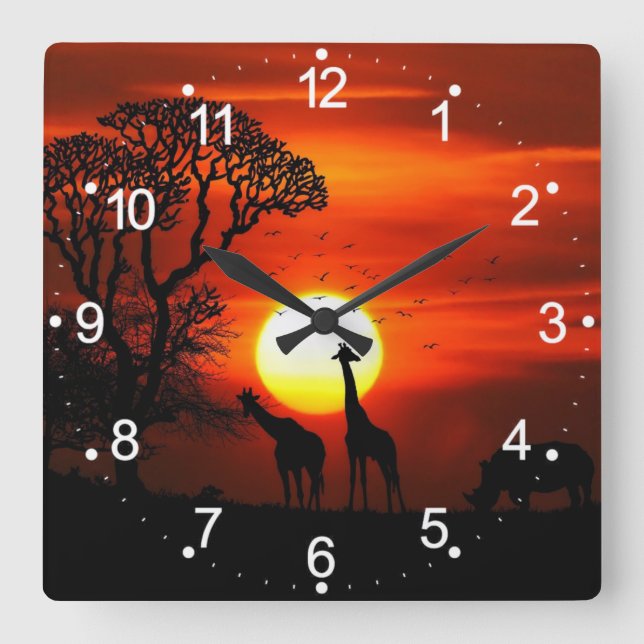 Reloj de pared del paisaje africano (Anverso)