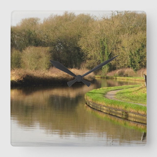 Reloj de pared del paisaje de la charca de agua (Anverso)