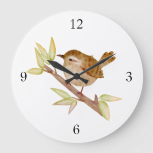 Reloj de pared del pájaro del Wren
