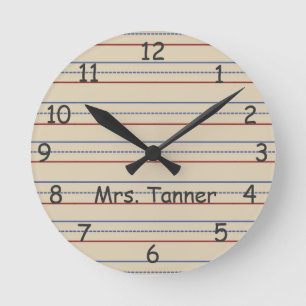 Reloj de pared del papel de escuela primaria