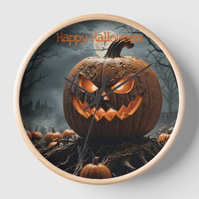 Reloj de pared del parche de Halloween (Anverso)