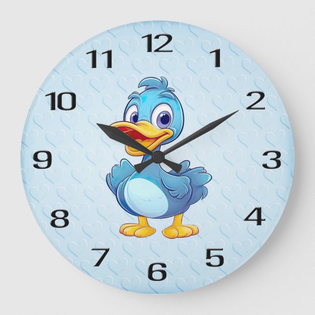 Reloj de pared del pato azul (Anverso)