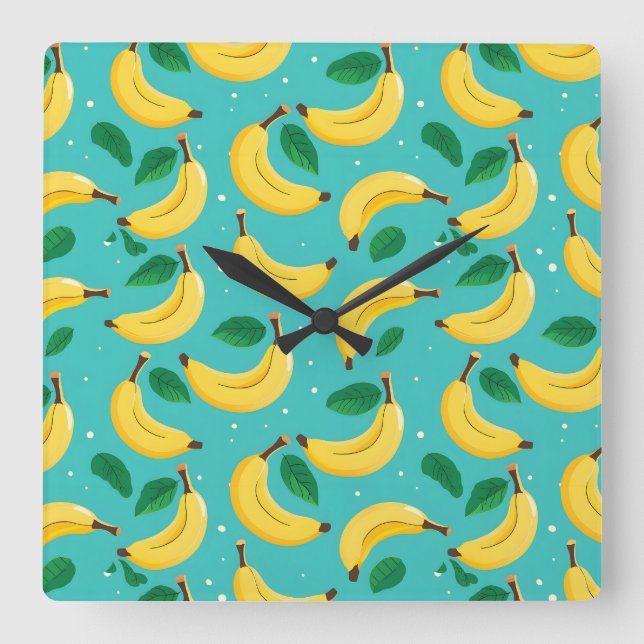Reloj de pared del patrón bananero (Anverso)