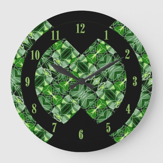 Reloj de pared del patrón de abstracto verde glori (Anverso)