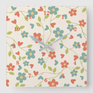 Reloj de pared del patrón de flores