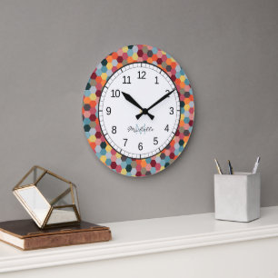 Reloj de pared del patrón de hexágono geométrico m