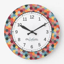 Reloj de pared del patrón de hexágono geométrico m