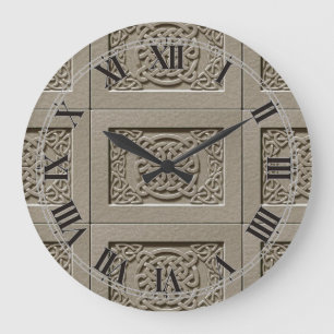 Reloj de pared del patrón de nudos celtas de piedr