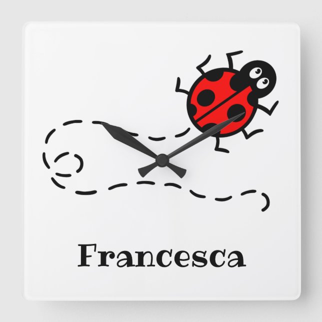 Reloj de pared del patrón de pájaro largo personal (Anverso)