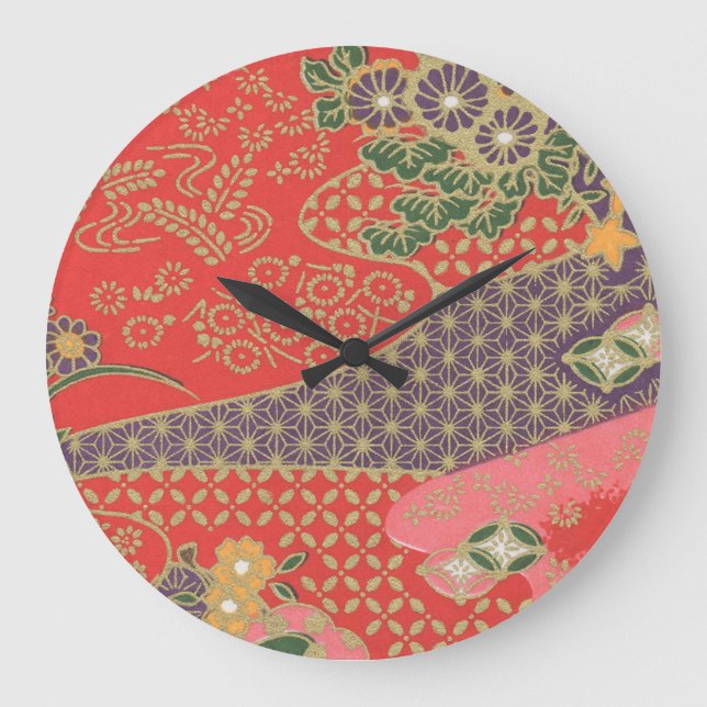 Reloj de pared del patrón de papel de origen japon (Anverso)