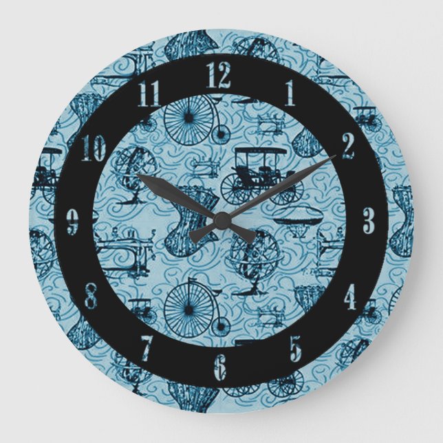 Reloj de pared del patrón de vapor azul (Anverso)