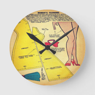 Reloj de pared del patrón de vestir de las damas 
