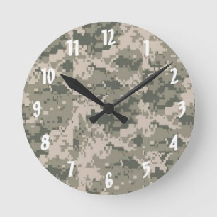 Reloj de pared del patrón digital del camuflaje AC