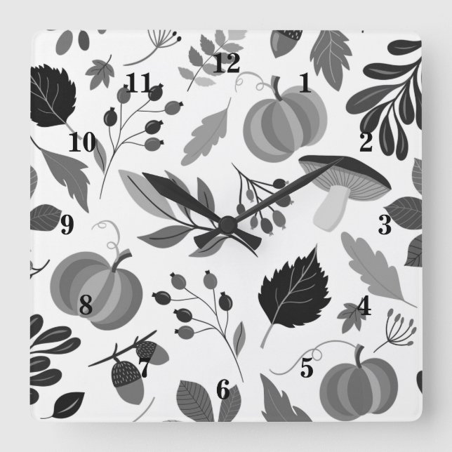 Reloj de pared del patrón otoño (Anverso)
