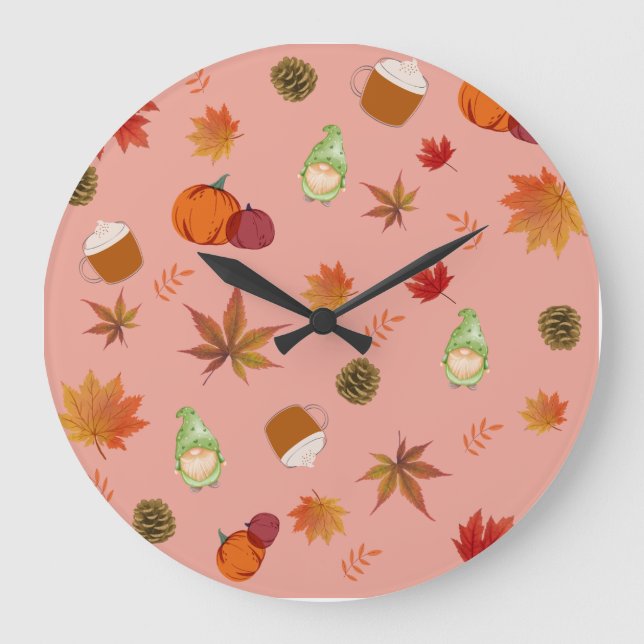 Reloj de pared del patrón otoño (Anverso)