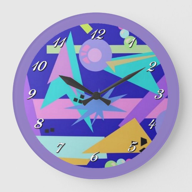 Reloj de pared del patrón retro de los años 80 col (Anverso)