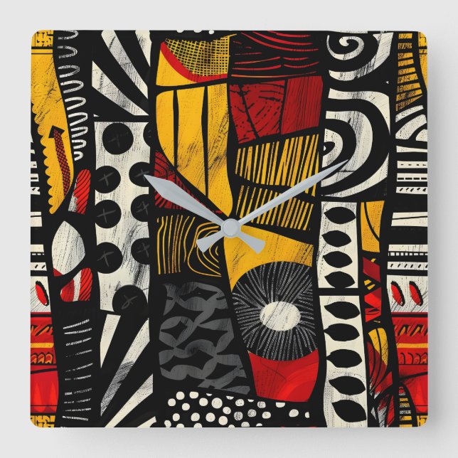 Reloj de pared del patrón tribal africano (Anverso)