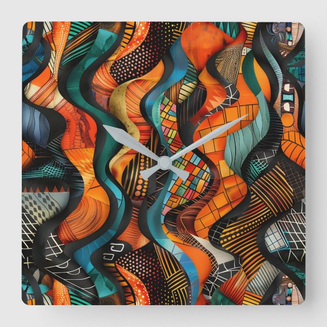 Reloj de pared del patrón tribal africano (Anverso)