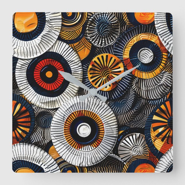 Reloj de pared del patrón tribal africano (Anverso)