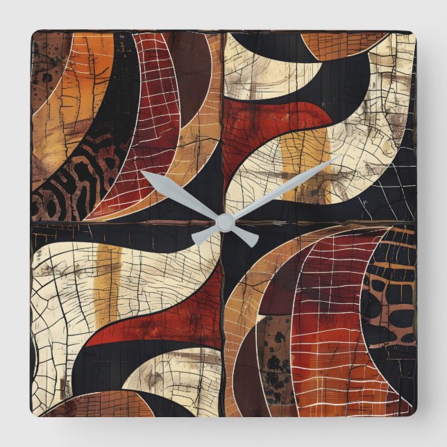 Reloj de pared del patrón tribal africano (Anverso)